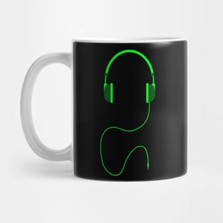Minimalistic Green Headphones Mug